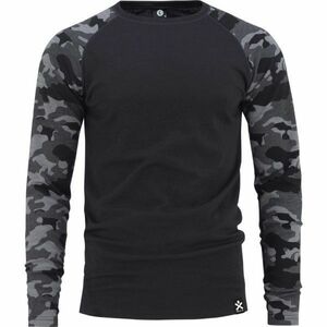 Bula CAMO MERINO WOOL CREW Tricou de bărbați, negru, mărime imagine