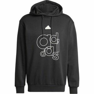 adidas GRAPHIC PRINT FLEECE HOODIE Hanorac pentru bărbați, negru, mărime imagine