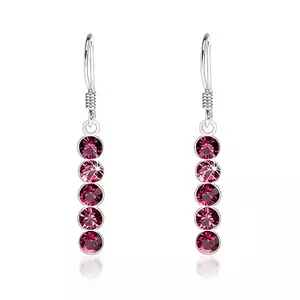 Cercei din argint 925, cristale Swarovski în nuanțe fuchsia imagine