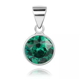 Pandantiv din argint 925 - cristal Swarovski verde în formă rotundă distinctivă imagine