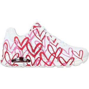 Pantofi sport femei Skechers Uno-spread The Love 155507-WRPK, 38, Alb imagine