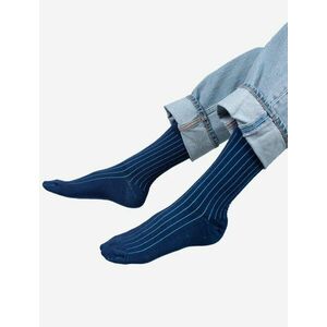 Sosete bumbac organic cu dungi albastre Kabak Navy Blue imagine