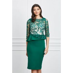 Rochie MBG verde cu bust bej imagine