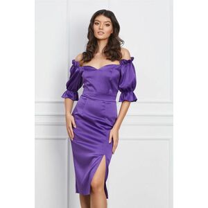 Rochie Ella Collection Sarah violet cu umerii goi imagine