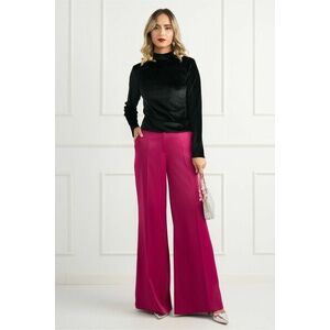 Pantaloni DY Fashion eleganti din fucsia magenta cu croi evazat imagine