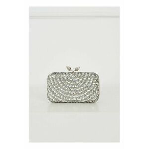 Clutch elegant din strasuri argintiu imagine