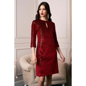 Rochie DY Fashion eleganta din catifea cu paiete bordo imagine