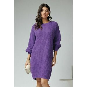 Rochie casual din tricot mov imagine