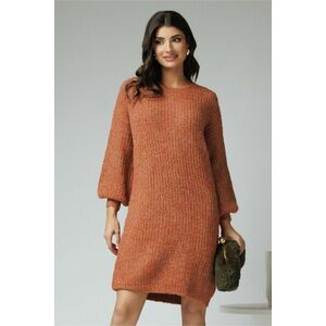 Rochie casual din tricot caramizie imagine