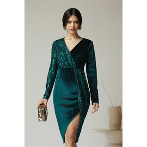 Rochie MBG verde cu paiete imagine