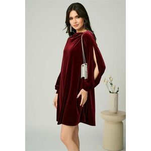 Rochie eleganta din catifea bordo simpla imagine