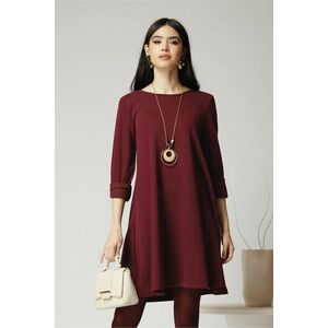 Rochie casual din tricot burgundy cu accesoriu imagine