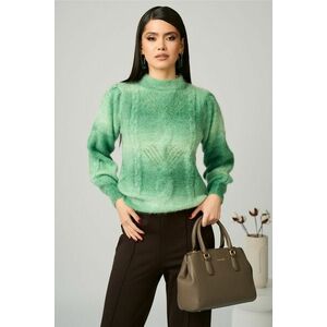 Bluza casual din tricot verde in degrade imagine