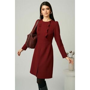 Rochie office, bordo, cu maneca lunga imagine