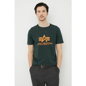 Alpha Industries tricou din bumbac culoarea verde, cu imprimeu 100501.353-DarkPetrol imagine