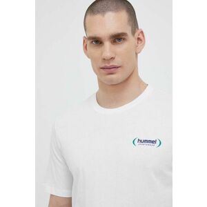 Hummel tricou din bumbac culoarea alb, neted imagine