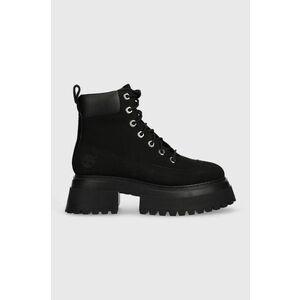 Timberland bocanci Timberland Sky 6In LaceUp femei, culoarea negru, cu toc plat, TB0A428J0011 imagine