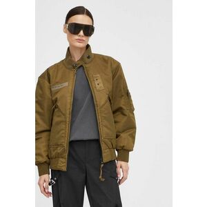 G-Star Raw geaca bomber femei, culoarea verde, de tranzitie imagine