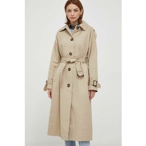 Barbour trenci Marie Showerproof femei, culoarea bej, de tranzitie, oversize imagine