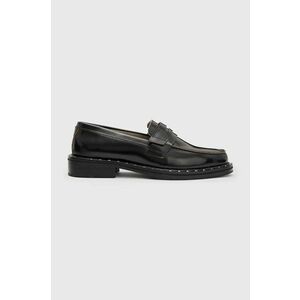 AllSaints mocasini de piele Dalias femei, culoarea negru, cu toc plat, WF556Z imagine