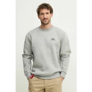 Alpha Industries bluză Basic Sweater Small Logo bărbați, culoarea gri, cu imprimeu 188307.17-grey imagine