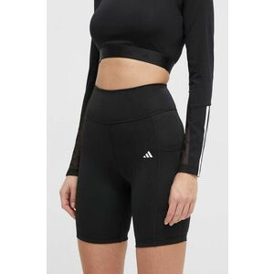 adidas Performance pantaloni scurți de antrenament Optime culoarea negru, uni, high waist IQ2686 imagine