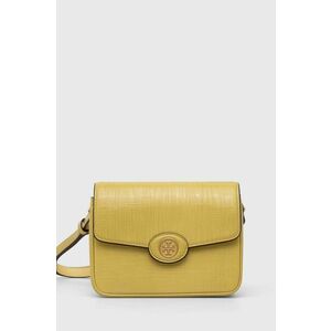 Tory Burch poseta de piele culoarea galben imagine