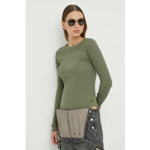 G-Star Raw longsleeve din bumbac culoarea verde imagine