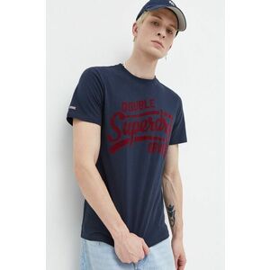 Tricou bărbătesc albastru cu imprimeu Superdry - M imagine