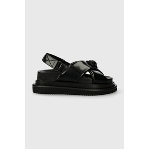 Kurt Geiger London sandale de piele Orson Cross Strap Sandal femei, culoarea negru, cu platformă 2028900309 imagine