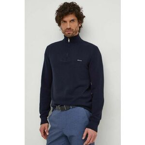 Gant pulover de bumbac culoarea albastru marin, light imagine