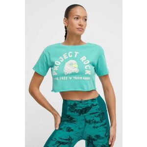 Under Armour tricou Project Rock femei, culoarea turcoaz, cu spate descoperit imagine