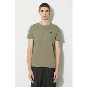 Alpha Industries tricou din bumbac Basic T Small Logo culoarea verde, uni 188505.11-green imagine