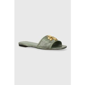 Tory Burch slapi de piele Eleanor Slide femei, culoarea verde, 155132.300 imagine