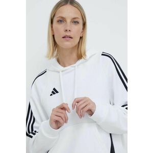 adidas Performance bluză trening Tiro24 culoarea alb, cu glugă, cu imprimeu, IR7508 imagine