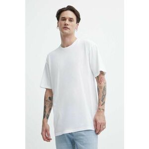 Vans tricou din bumbac 3-pack barbati, culoarea alb, neted imagine