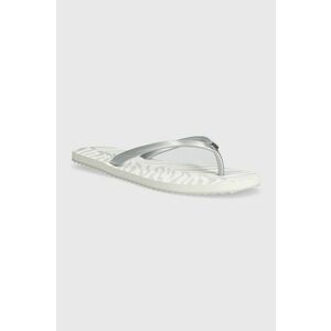 MICHAEL Michael Kors slapi Jinx Flip Flop femei, culoarea argintiu, cu toc plat, 40S4JIFA2Q imagine