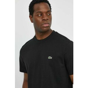 Lacoste tricou din bumbac barbati, culoarea negru, neted, TH7318 imagine