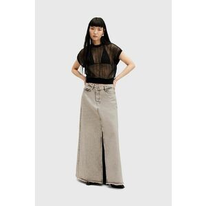 AllSaints fustă din denim din bumbac NOIR MAXI SKIRT culoarea bej, maxi, dreaptă, W045RA imagine