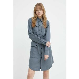 G-Star Raw rochie din amestec de in culoarea gri, mini, evazati imagine