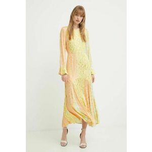 Never Fully Dressed rochie culoarea galben, maxi, evazati imagine