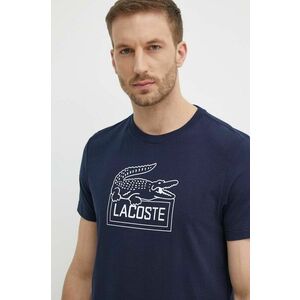 Lacoste tricou barbati, culoarea albastru marin, cu imprimeu imagine