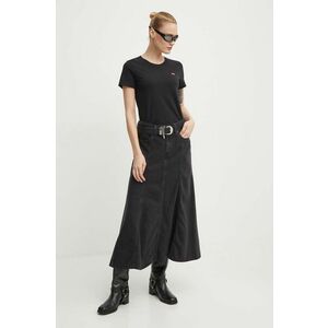 Levi's fustă din denim culoarea negru, midi, evazată, A8730 imagine