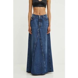 Diesel fustă din denim DE-PAGO GONNA culoarea negru, maxi, evazată imagine