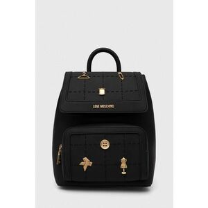 Love Moschino rucsac femei, culoarea negru, mic, cu imprimeu, JC4067PP1LLI0000 imagine