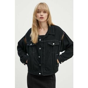 MM6 Maison Margiela geacă din denim femei, culoarea negru, de tranziție, S62AN0121 imagine