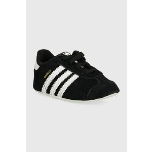 adidas Originals pantofi din piele intoarsa pentru bebe GAZELLE CRIB culoarea negru, JI2046 imagine