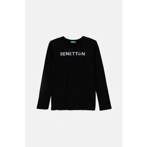 United Colors of Benetton longsleeve din bumbac pentru copii culoarea negru, 3I9WC10JR imagine