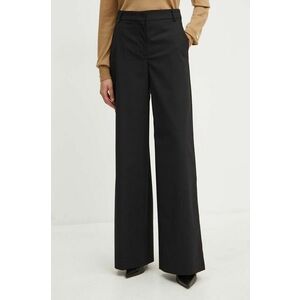 MAX&Co. pantaloni din lana culoarea negru, evazati, high waist, 2426136012200 imagine