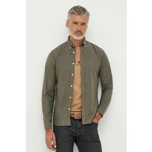 Lindbergh camasa barbati, culoarea verde, cu guler button-down, slim imagine